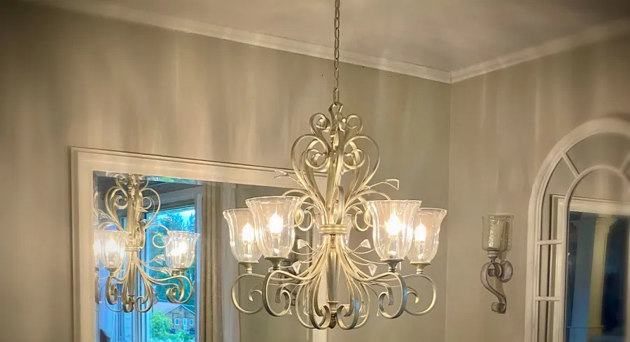 Chandelier lighting installation by Morin Electric